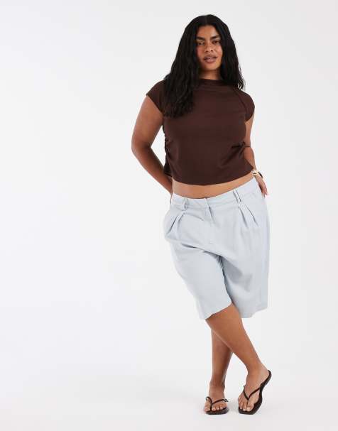 ASOS DESIGN Curve - Short long coupe masculine - Bleu pastel - view 1