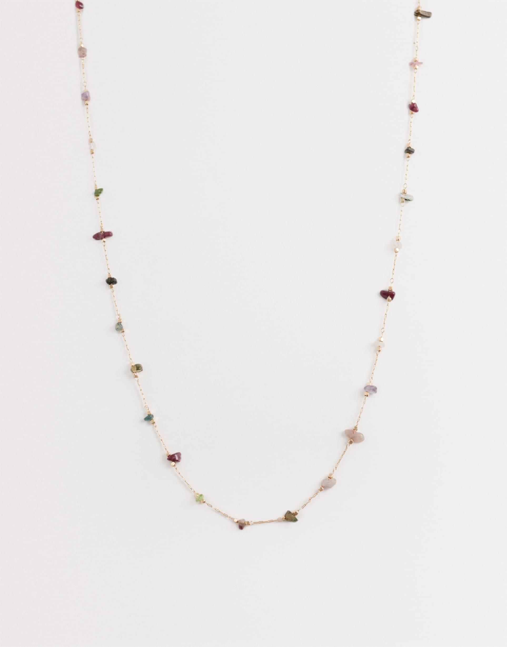 asos design curve short necklace with faux stone chipping details in gold tone