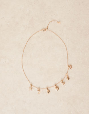 Asos Curve Asos Design Curve Short Necklace With Multi-charm Details