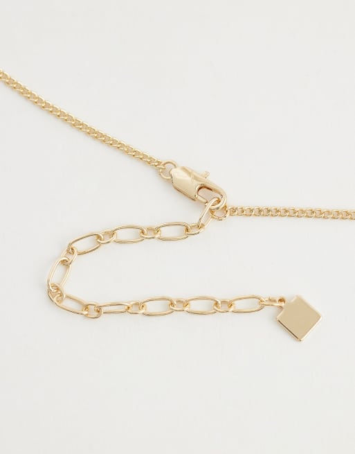 ASOS DESIGN Curve short necklace with multi-coloured beading detail in gold tone, 3 of 4