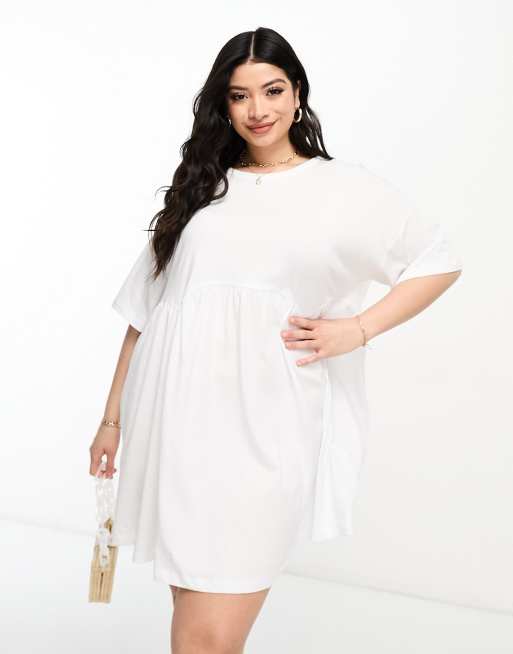 Asos plus white dress best sale