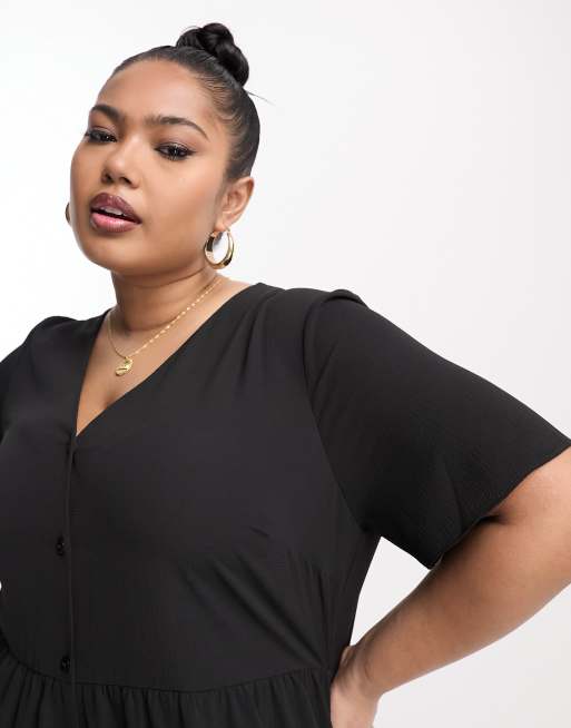 Asos curve black store jumpsuit