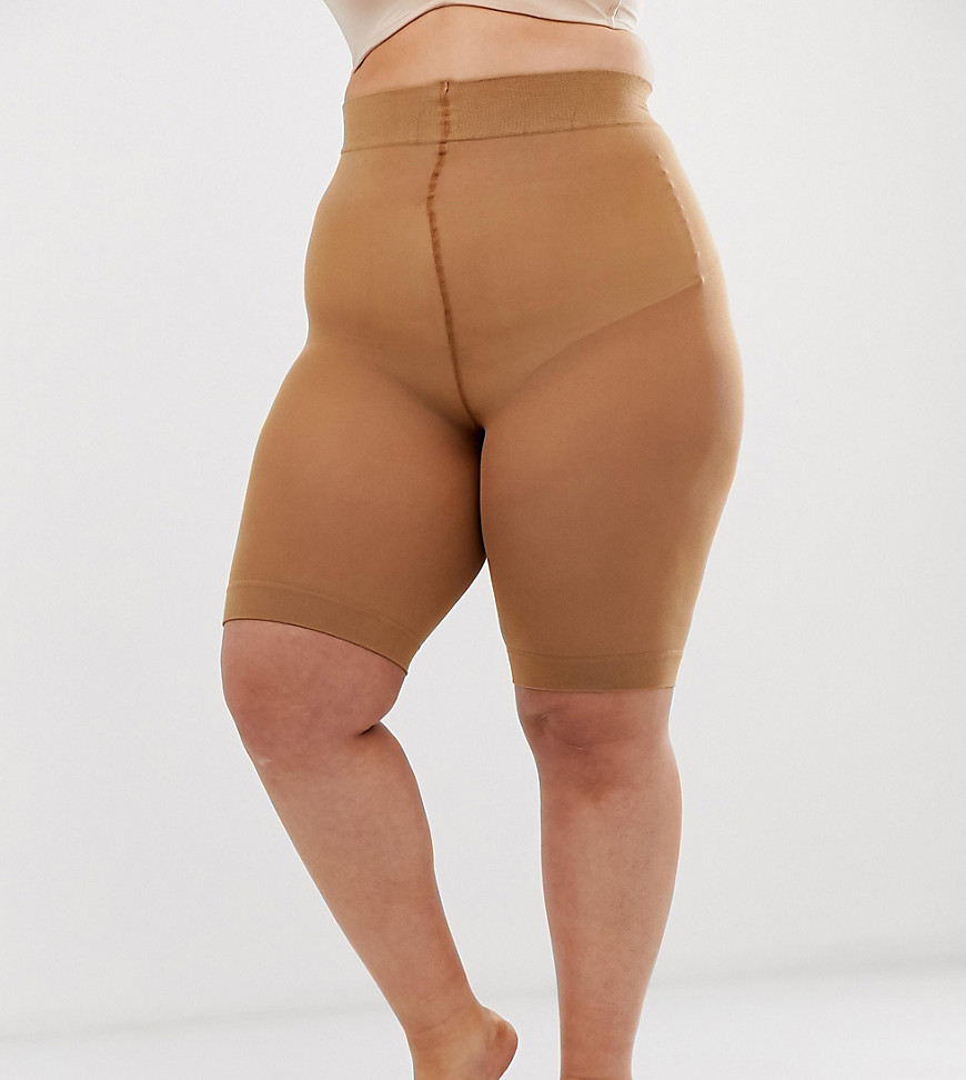 ASOS DESIGN – Curve – Shorts med anti-skav-Beige