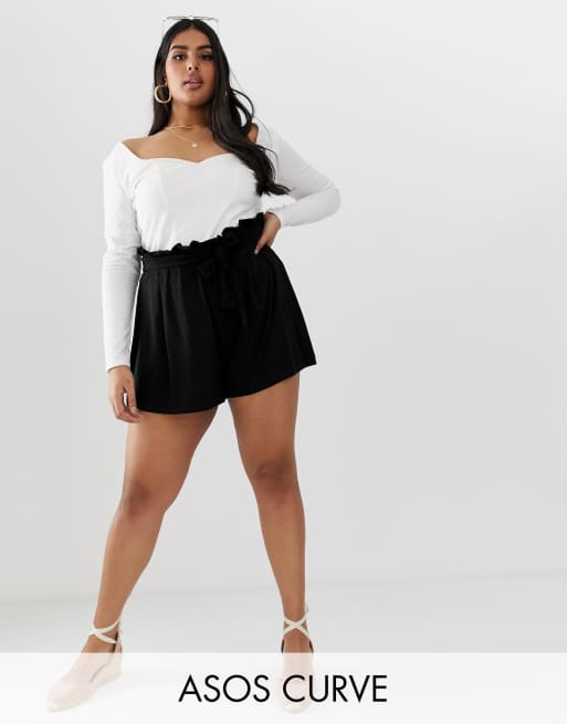 Plus size store paperbag shorts