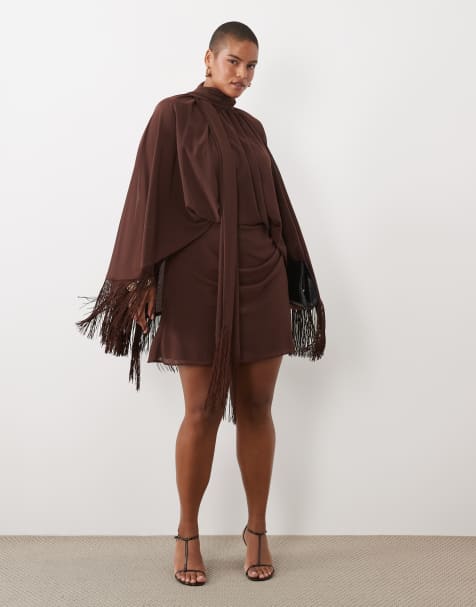 brown cocktail dress plus size Dresses tie waist that cinches slot:2:00pm Shein WK43-HeroAU Buy Friends Like These