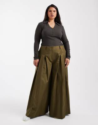 Asos Curve Asos Design Curve Shrunken Rib Henley Long Sleeve Top With Collar In Black