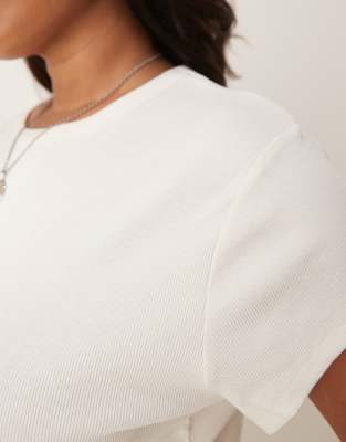 Asos Curve Asos Design Curve Shrunken Rib Knit Baby Tee