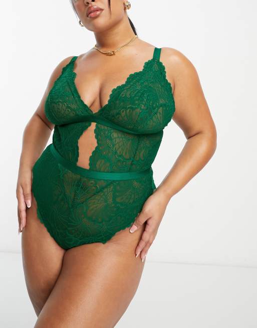 ASOS DESIGN Curve - Sienna - Zachte kanten body in bosgroen