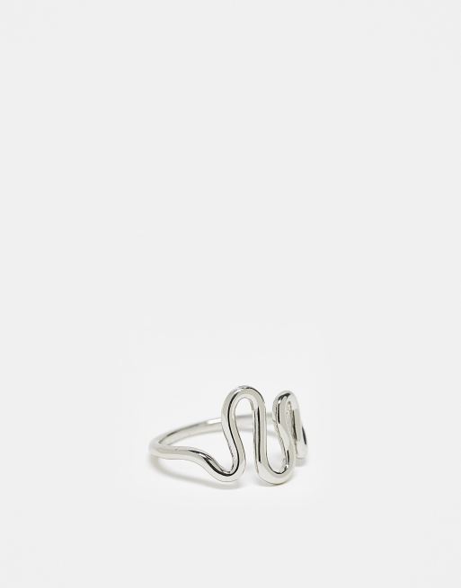 ASOS DESIGN Curve – Silberfarbener Ring mit Schnörkeldesign