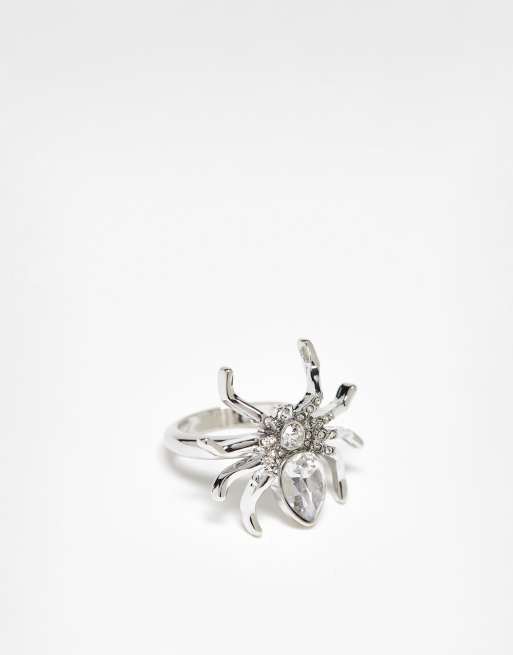 ASOS DESIGN Curve – Silverfärgad ring med stor spindeldesign