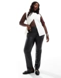 [ASOS DESIGN] ASOS DESIGN Curve skinny faux leather pants in black 24 Black