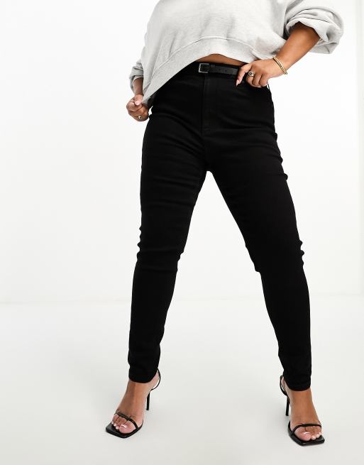 ASOS DESIGN Curve skinny jeans in black, 4 of 5