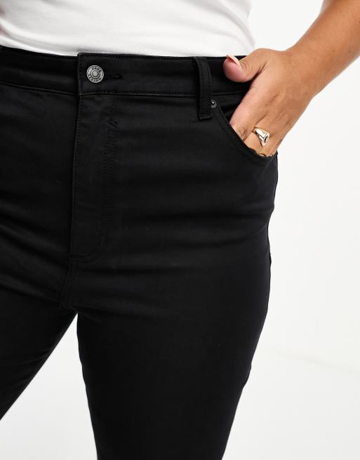 ASOS DESIGN Curve – Skinny-Jeans in Schwarz mit Push-up-Effekt