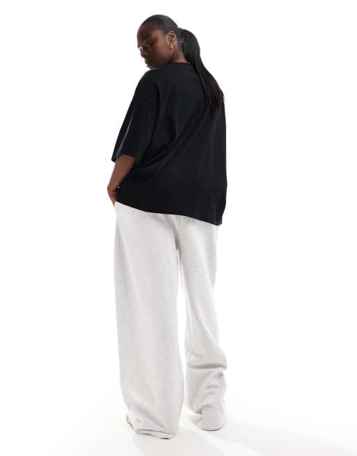 ASOS DESIGN Curve - Skræddersyet joggingbukser i meleret lysegrå jersey, 2 af 5