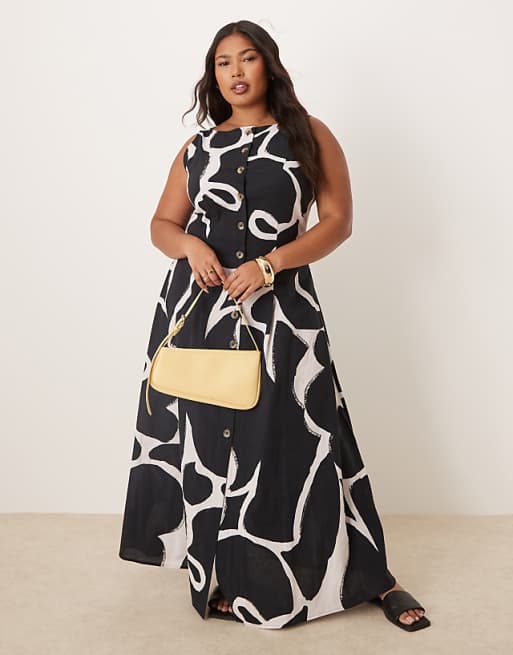 Black Satin Boat Neck Print Prom Dress Black Satin Boat Neck Print Prom Dress
