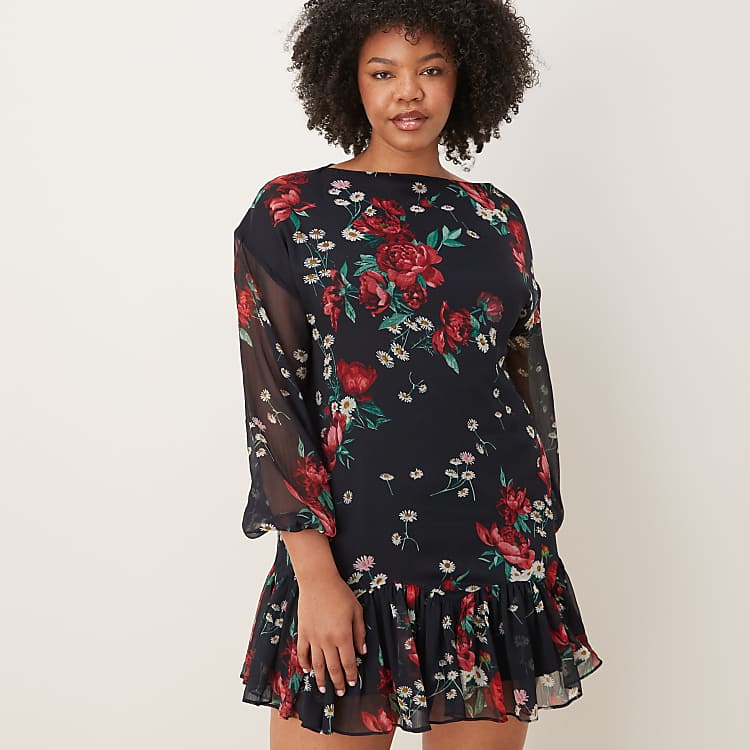 red and black mini dress Floral Print Cotton - Women's Dresses %0D%0A*%20Pay%20special%20attention%20on%20measurements%20to%20ensure%20proper%20fit GEM MINI DRESS - BLACK