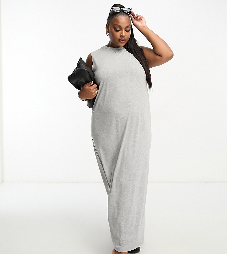 Asos Curve Asos Design Curve Sleeveless Maxi Dress In Gray