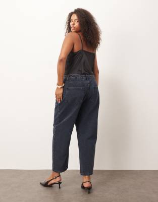 Asos Curve Asos Design Curve Slim Barrel Jeans In Blue