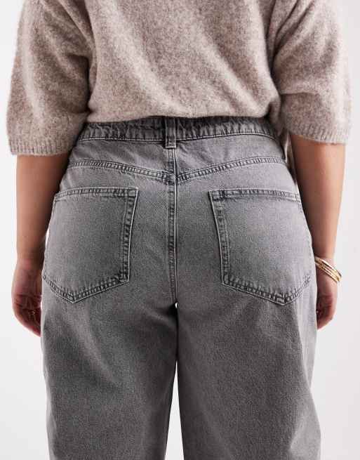 ASOS DESIGN Curve slim barrel jeans in grey , 4 of 5