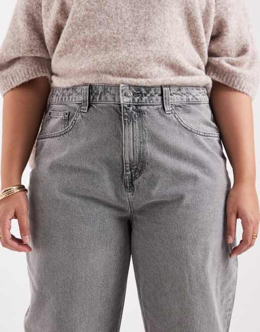ASOS DESIGN Curve slim barrel jeans in grey , 5 of 5