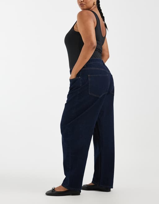 ASOS DESIGN Curve slim barrel jeans in rinse, 5 of 5
