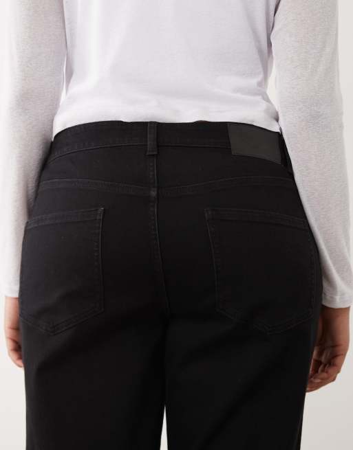ASOS DESIGN Curve slim fit mom jeans in black, 4 of 5
