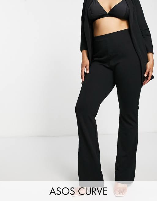 ASOS DESIGN casual slim flare pants in black