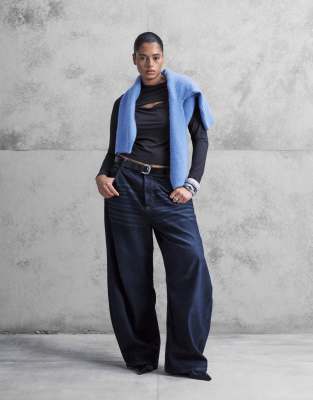 Asos Curve Asos Design Curve Slinky Long Sleeve Top With Cut Out Detail In Black