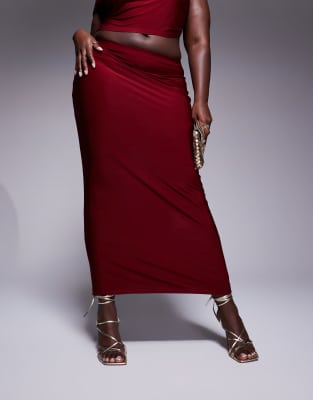Asos Curve Asos Design Curve Slinky Maxi Skirt
