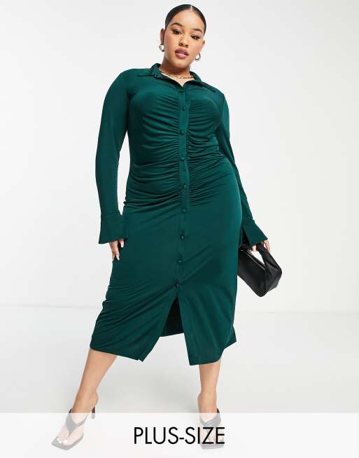 Asos green shirt dress best sale