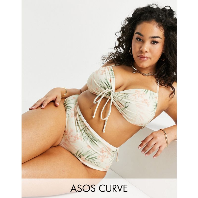 Bikini Costumi e Moda mare DESIGN Curve - Slip bikini con stampa di palme 