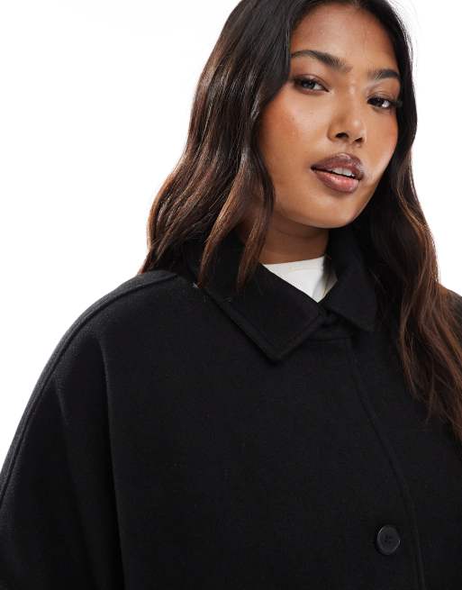 ASOS DESIGN Curve slouchy formal harrington jacket in black