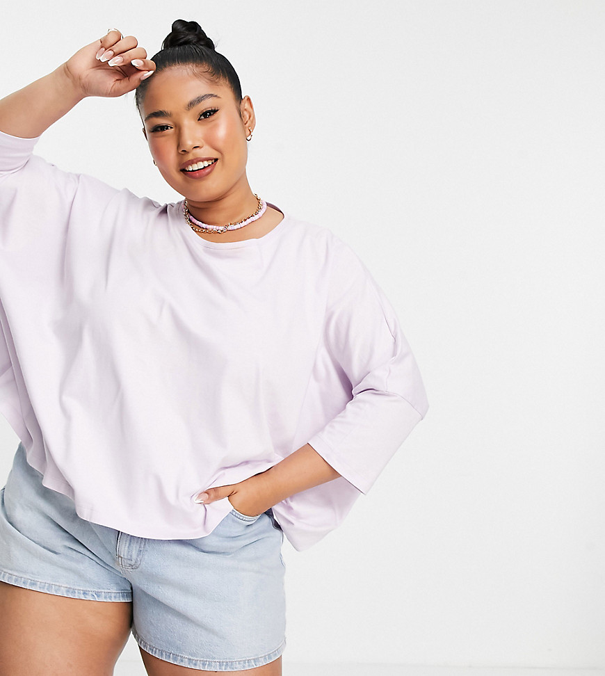 Plus-size T-shirt by ASOS DESIGN Part of our responsible edit Plain design Crew neck Batwing sleeves Relaxed fit