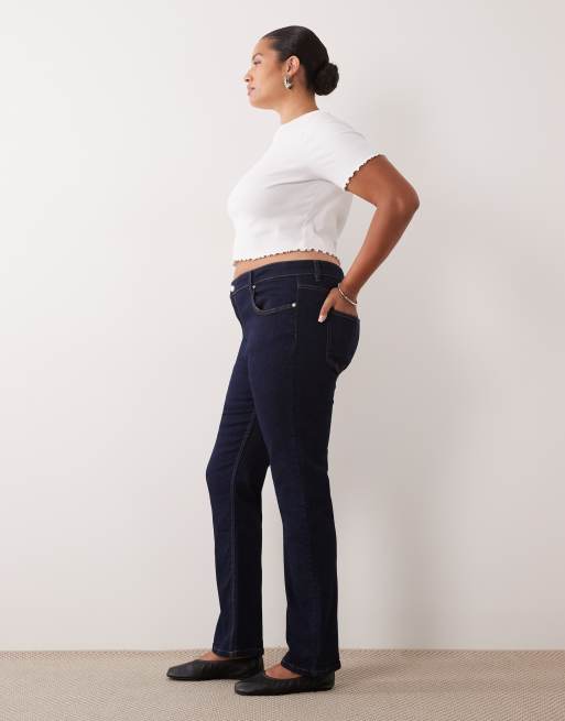 ASOS DESIGN Curve smala jeans med pennklack i mörk tvätt, 3 av 5