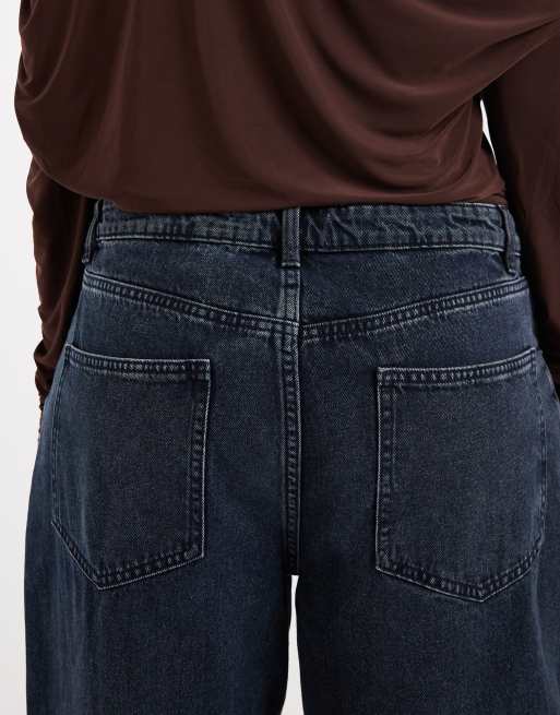 ASOS DESIGN Curve - Smalle barrel jeans in blauwzwart , 5 van 5
