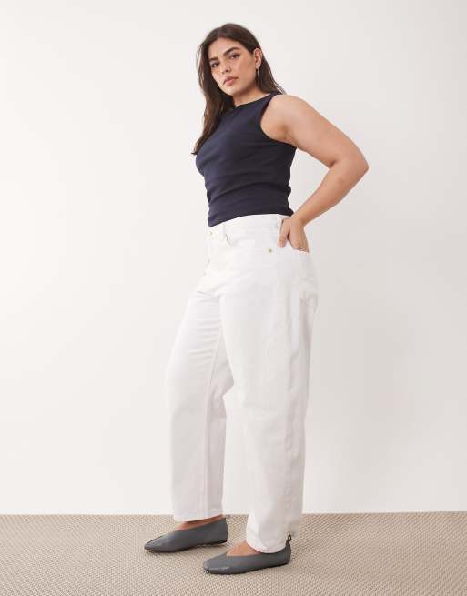ASOS DESIGN Curve - Smalle jeans met ballonpijpen in wit, 2 van 5
