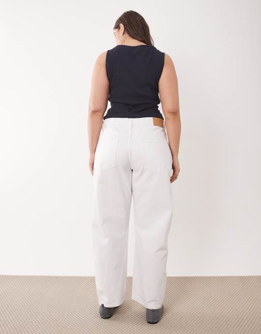ASOS DESIGN Curve - Smalle jeans met ballonpijpen in wit, 3 van 5