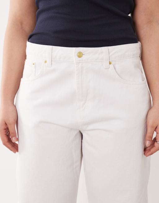 ASOS DESIGN Curve - Smalle jeans met ballonpijpen in wit, 4 van 5