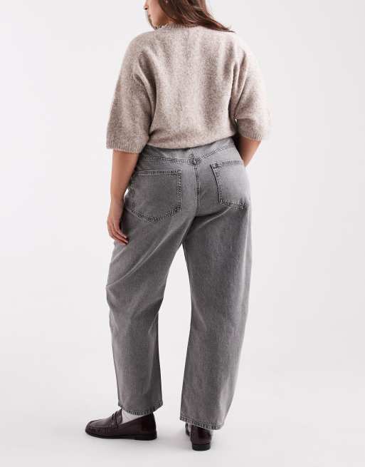 ASOS DESIGN Curve - Smalle jeans met ballonpijpen met grijs , 2 van 5