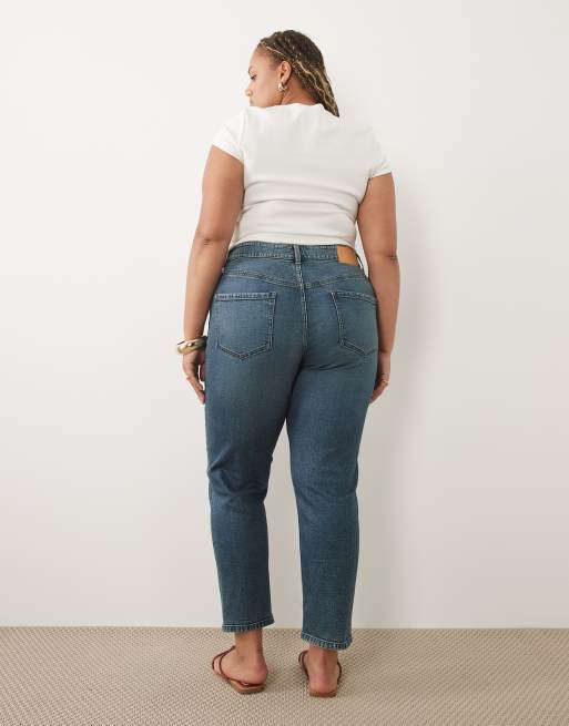 ASOS DESIGN Curve - Smalle mom-jeans med vintagevask, 3 af 5