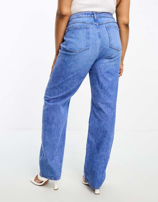 ASOS DESIGN Curve - Smalle rechte jeans in mid-wash blauw, 5 van 5