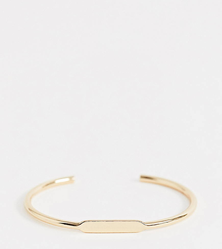 ASOS DESIGN – Curve – smalt armband med platt framsida-Guld