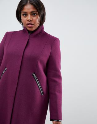 smart funnel neck coat