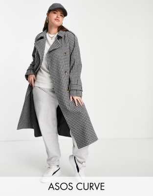 ASOS DESIGN Curve smart heritage check oversized coat - ASOS Price Checker