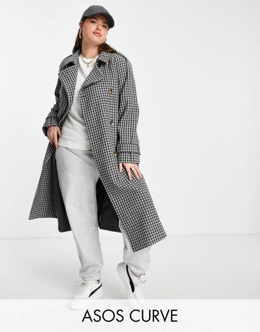 Asos checked coat best sale