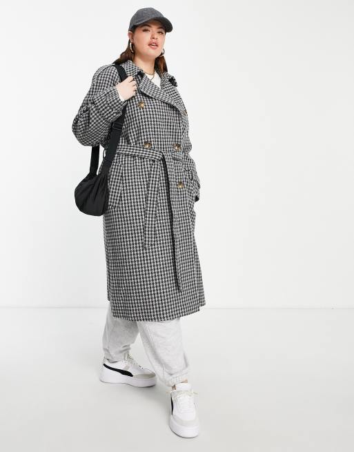 ASOS DESIGN Curve smart heritage check oversized coat