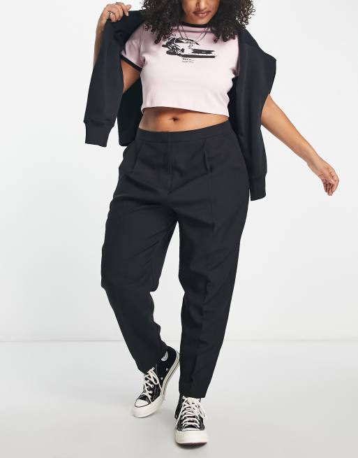 ASOS DESIGN slim ankle length pants in black