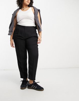 ASOS DESIGN Curve smart tapered trouser in black - ASOS Price Checker