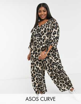 leopard print playsuit plus size