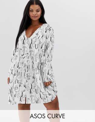 asos curve smock dress